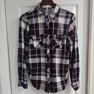 Eden & Olivia Black and White Checkered Button Down Shirt